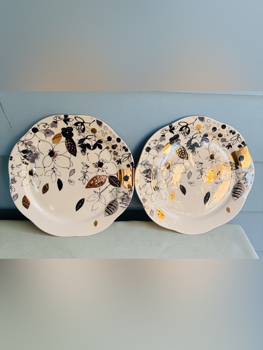 Title: NWOT Anthropologie Lauren Wan Floral Foiled Dinner Plates - Set of 2